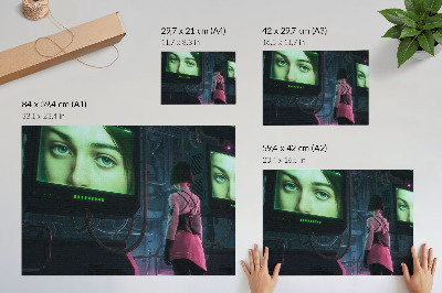 Plakát s texturou plátna s motivem futuristické technologie